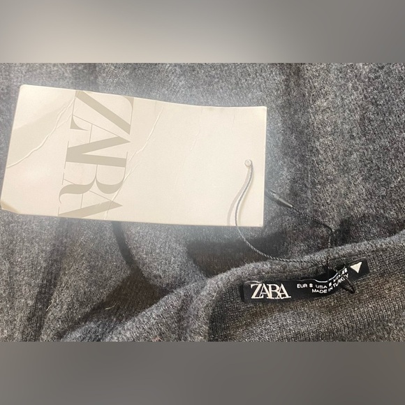 Zara Gael Grey Sleeveless Mini Dress, Sz S, Scoop Neckline, Straight A-line - Picture 5 of 7